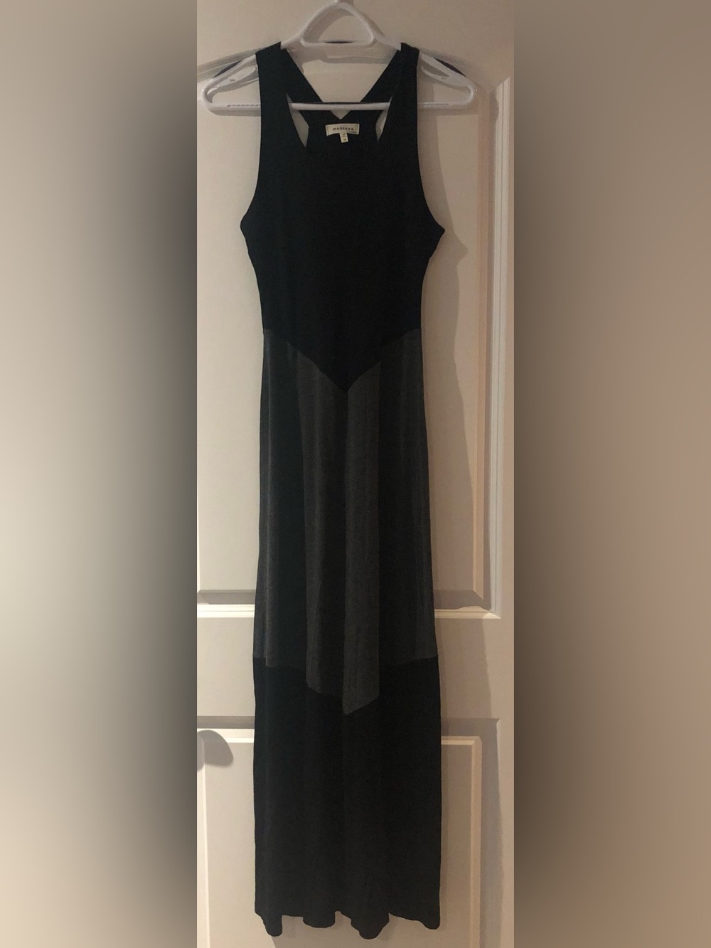Monteau Black Maxi Dress with Sheer Panel